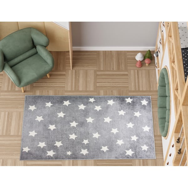 Skalbiamas pilkos spalvos vaikiškas kilimas 160x230 cm Shining Stars – Vitaus-image-1