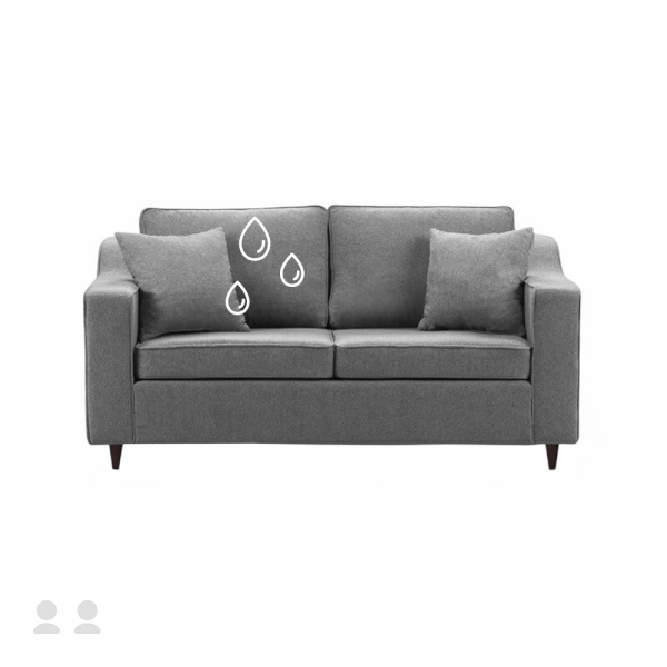 Dviejų vietų sofos su medžiaginiais apmušalais impregnavimas, impregnavimas po valymo