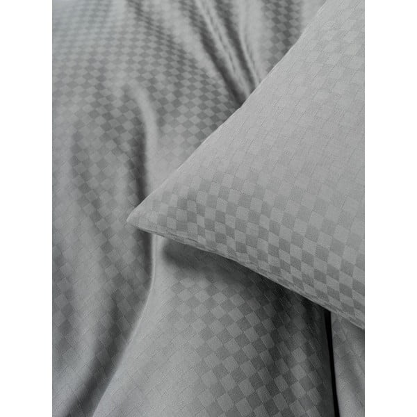 Pilkos spalvos iš ranforce medvilnės viengulė patalynė 140x200 cm Checkered – Mila Home Luxury-image-4