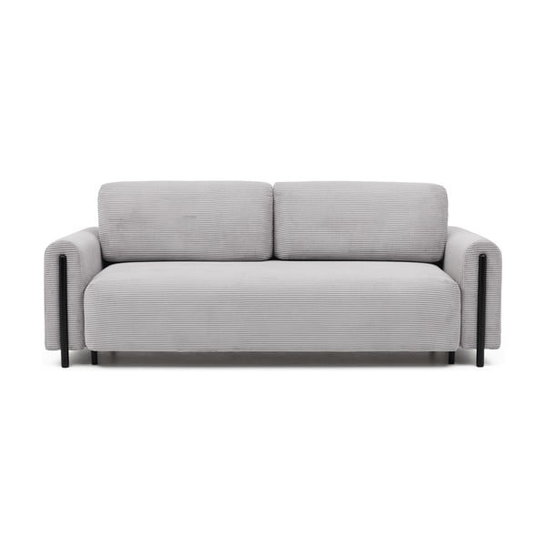 Šviesiai pilkos spalvos iš kordinio velveto sulankstoma/su sandėliavimo vieta sofa 244 cm Arcadova – ELTAP