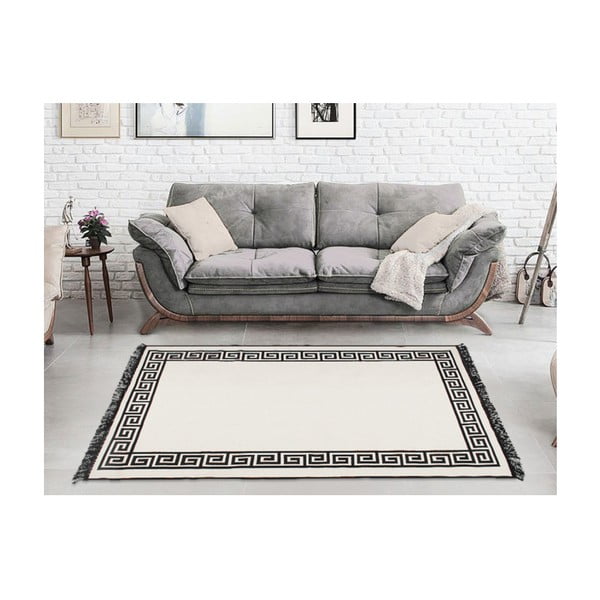 Smėlio ir juodos spalvos dvipusis kilimas "Justed", 80 x 150 cm-image-4