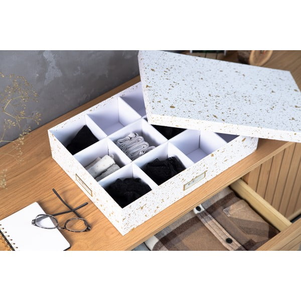 Aukso baltos spalvos dėžutė su skyreliais Bigso Box of Sweden Jakob-image-1