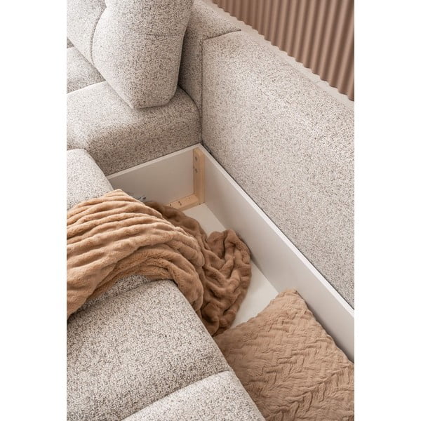 Smėlio spalvos sulankstoma/su sandėliavimo vieta modulinė kampinė sofa (su kairiuoju kampu) Lulu – Miuform-image-1