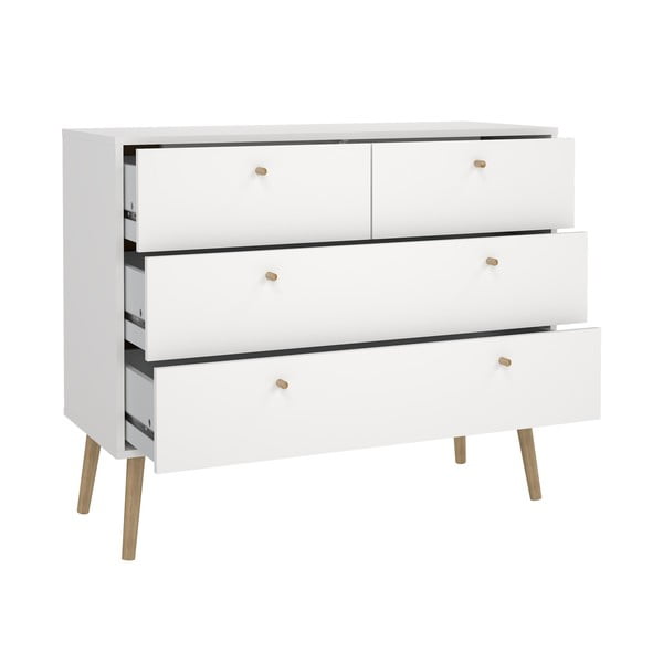 Žema šoninė spintelė baltos spalvos 99x82 cm Bodo – Tvilum-image-4