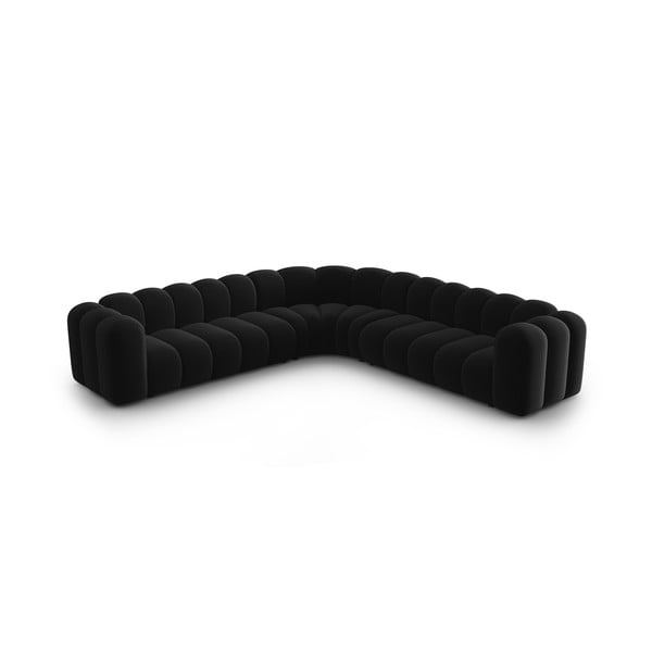 Antracito spalvos iš velveto modulinė kampinė sofa Lupine – Micadoni 