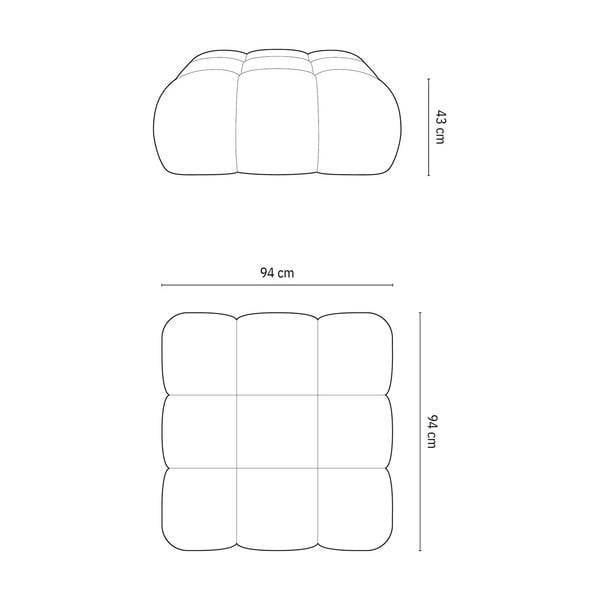 Iš boucle modulinė taburetė antracito spalvos Bellis – Micadoni Home-image-4