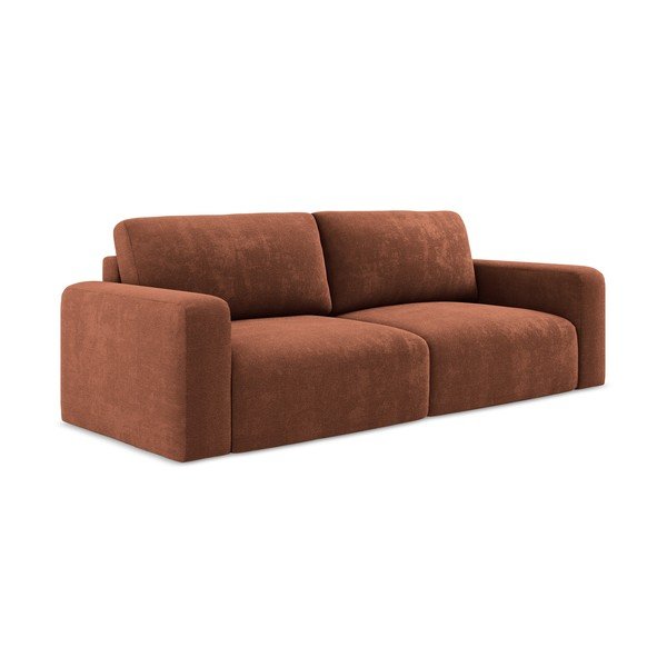 Terakotos spalvos sulankstoma/su sandėliavimo vieta sofa iš šenilinio audinio 252 cm Kona – Makamii-image-2
