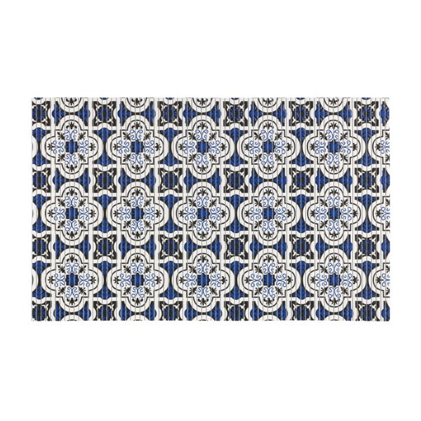 Baltos ir mėlynos spalvos plastikinis vonios kambario kilimėlis 50x80 cm Murcia - Wenko