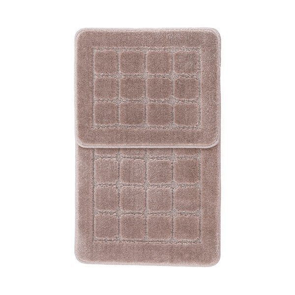 Rudos spalvos vonios kilimėliai 2 vnt. 50x80 cm Kareli – Foutastic-image-2