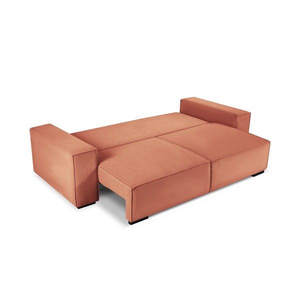 Rožinė aksominė sofa-lova Mazzini Sofas Azalea-image-3