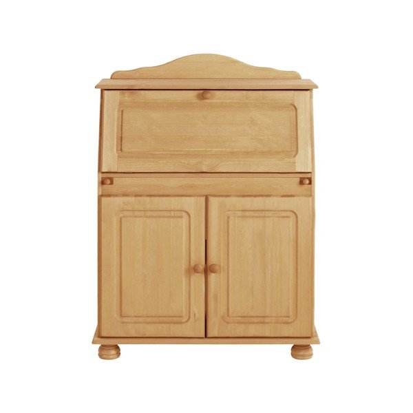 Iš pušies masyvo aukšta šoninė spintelė natūralios spalvos su spintele stalui 107x39 cm Mette – Støraa