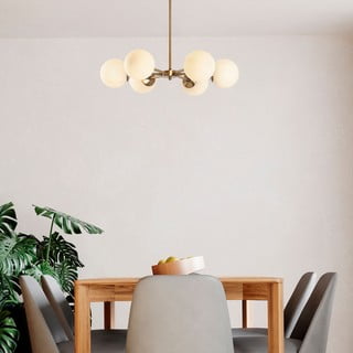 Kabantis šviestuvas auksinės spalvos ø 73 cm su stiklo gaubtu Akkas – Opviq lights