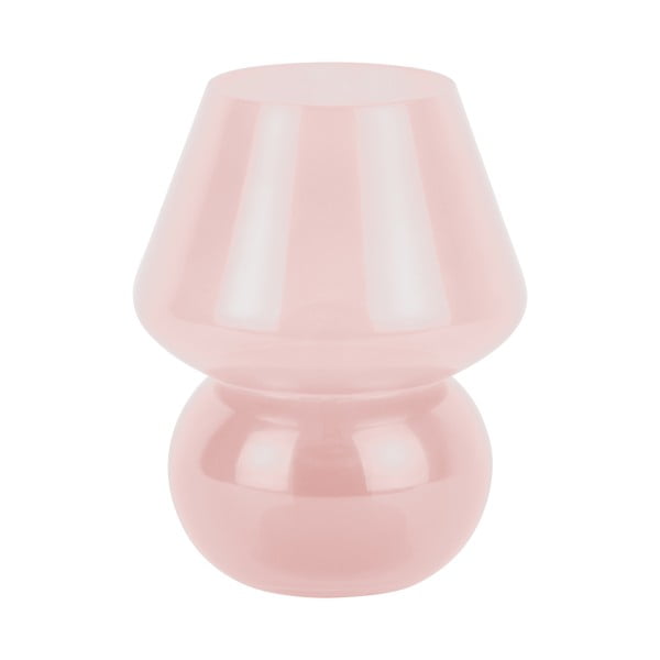 Šviesiai rožinė LED stalinė lempa su stiklo gaubtu (aukštis 20 cm) Vintage – Leitmotiv