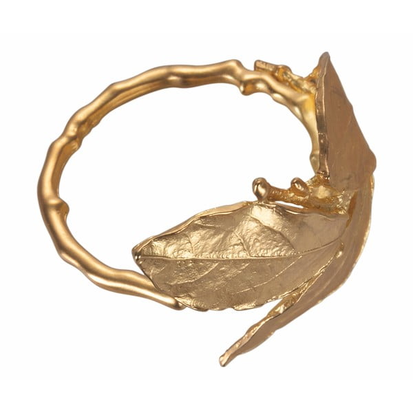 4 aukso spalvos metalinių servetėlių žiedų rinkinys Villa d'Este Foglia