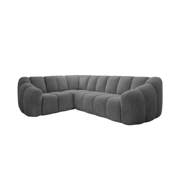 Pilkos spalvos kampinė sofa (su kairiuoju kampu/„L“ formos) Shell – Miuform