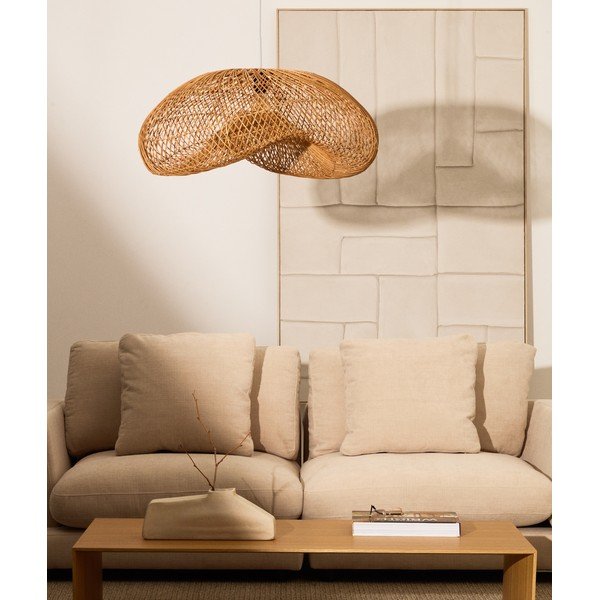 Natūralios spalvos iš rotango šviestuvo gaubtas 58x85 cm Isora – Kave Home-image-1