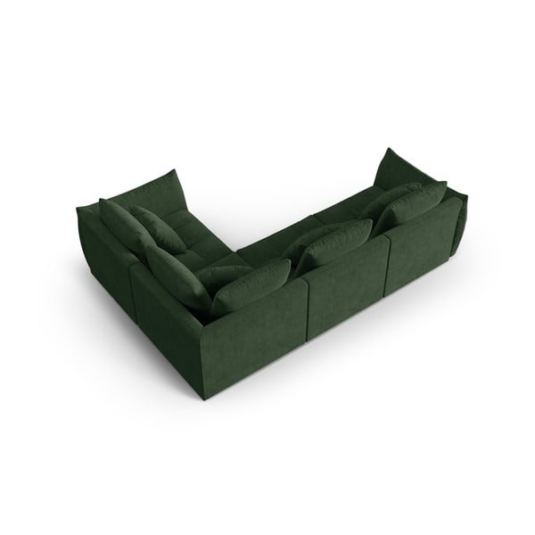 Kampinė sofa tamsiai žalios spalvos (su dešiniuoju kampu/„L“ formos) Bloom – Micadoni Home-image-3