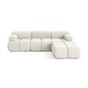 Baltos spalvos iš velveto modulinė kampinė sofa Lokua – Makamii
