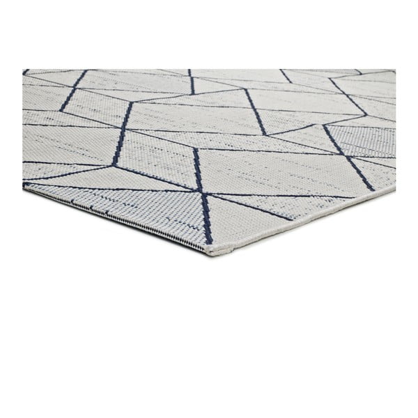 Kreminės ir mėlynos spalvos lauko kilimas Universal Elba Geo, 140 x 200 cm-image-1