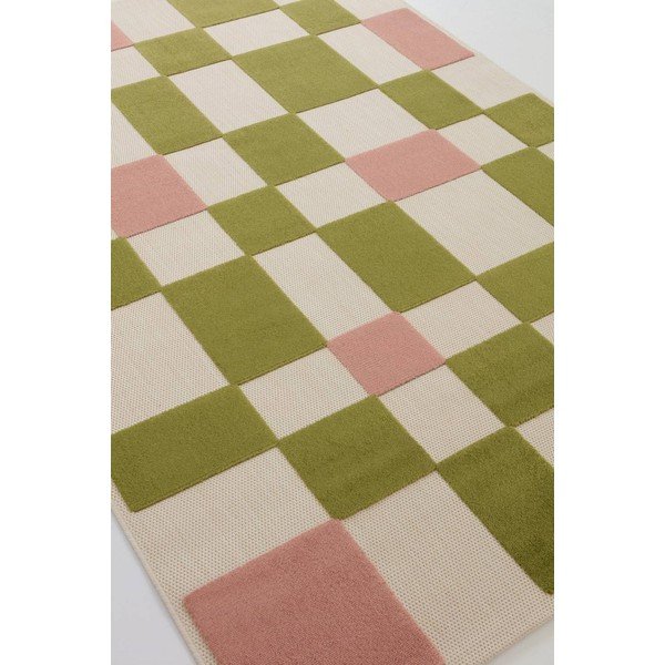 Žalios spalvos/rožinės spalvos lauko kilimas 80x150 cm Valma – Jotex-image-4