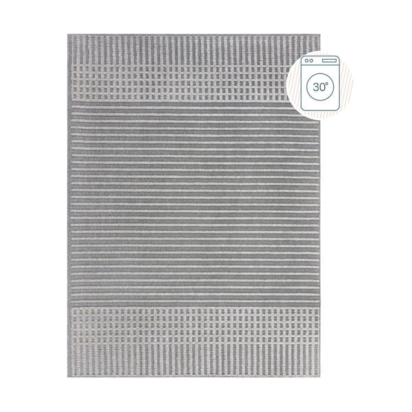 Skalbiamas iš šenilino kilimas pilkos spalvos 80x160 cm Elton – Flair Rugs