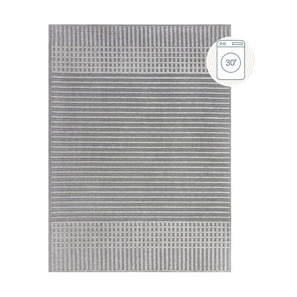 Skalbiamas iš šenilino kilimas pilkos spalvos 200x320 cm Elton – Flair Rugs