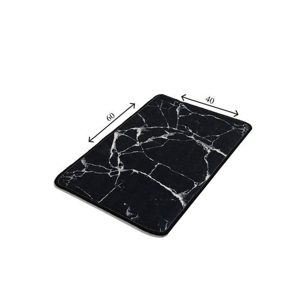 Juodai baltas vonios kilimėlis su marmuro motyvais Foutastic Marble, 60 x 40 cm-image-2