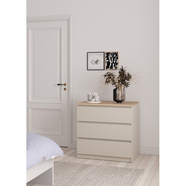 Kreminės spalvos šoninė spintelė 77x76x50 cm Naia – Tvilum-image-1