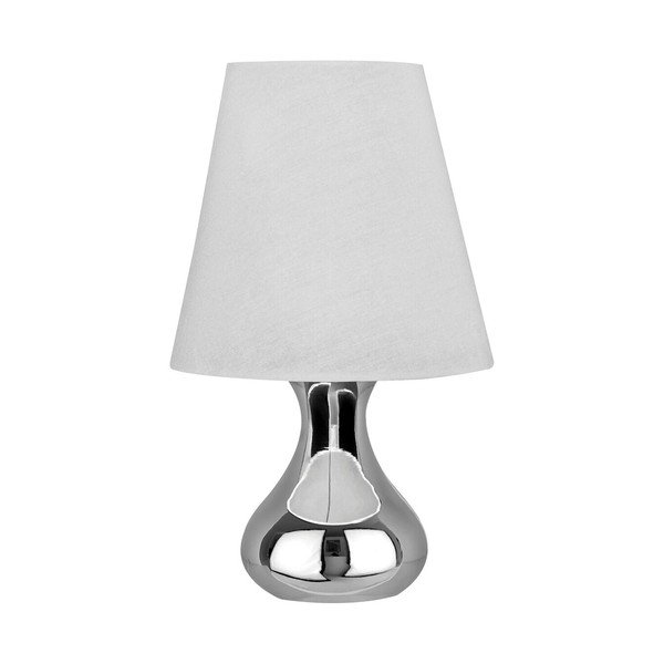 Kreminės spalvos/sidabrinės spalvos iš metalo stalinis šviestuvas (aukštis 36 cm) su tekstiliniu gaubtu Nell – Premier Housewares-image-2