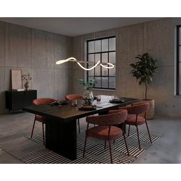 Sidabrinės spalvos iš metalo kabantis šviestuvas LED su pritemdymo funkcija Argos – Reality-image-1