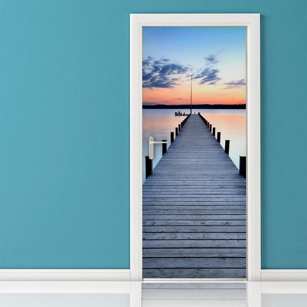 "Ambiance Pontoon On The Beach" lipnus durų lipdukas, 83 x 204 cm