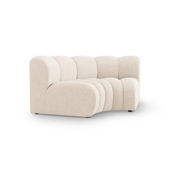 Kreminės spalvos iš šenilinio audinio modulinė sofos dalis (kintama) Lupine – Micadoni -image-1