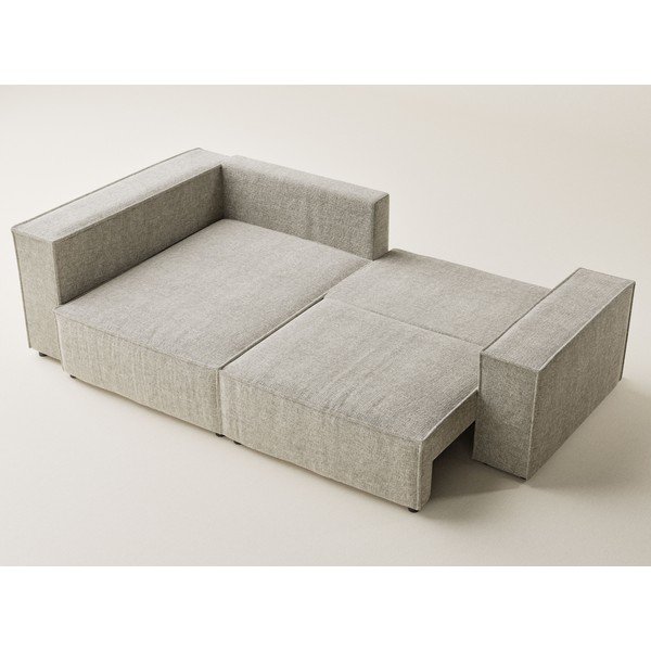 Smėlio spalvos sulankstoma/su sandėliavimo vieta kampinė sofa iš šenilinio audinio (su kairiuoju kampu/„L“ formos) Tonga – Maison de Rêve-image-3