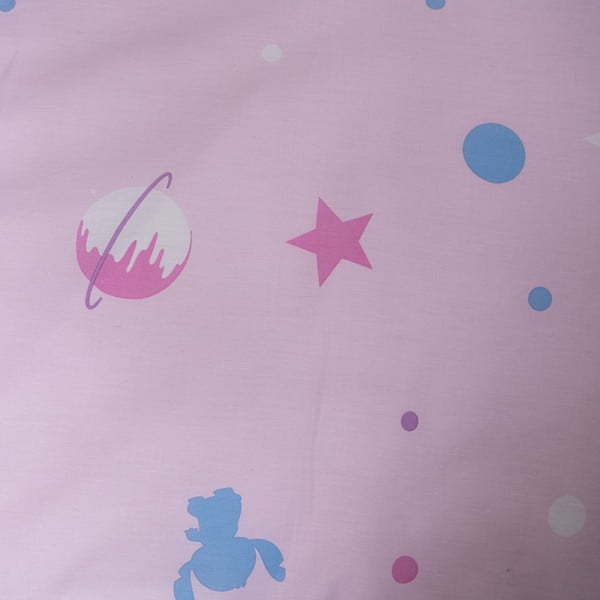 Rožinės spalvos iš medvilnės viengulė vaikiška patalynė 140x200 cm Lilo a Stitch "Universe" – Jerry Fabrics-image-4