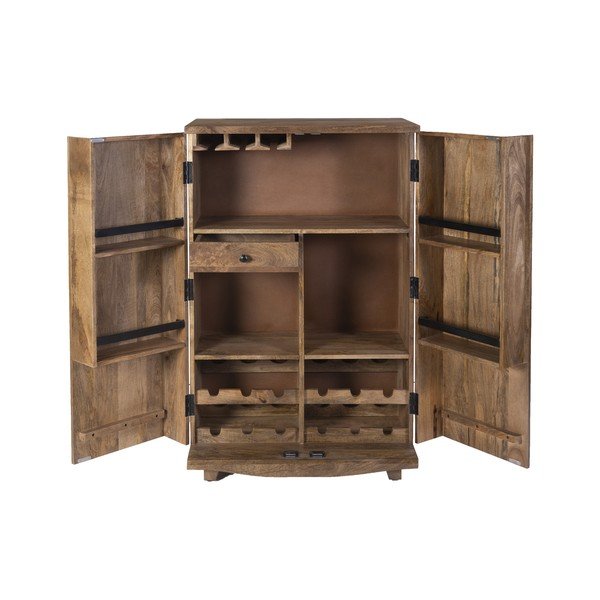 Natūralios spalvos iš mango masyvo vyno spintelė butelių skaičius 12, 74x122x46 cm Bombay – Interia Home & Living-image-3