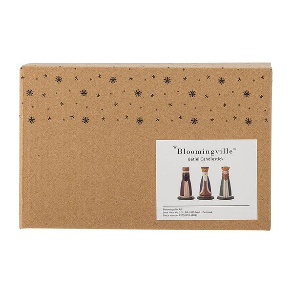 Iš medžio žvakidės 3 vnt. su Kalėdų motyvu Betiel – Bloomingville-image-3