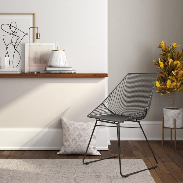 Juoda metalinė kėdė CosmoLiving by Cosmopolitan Ellis-image-1