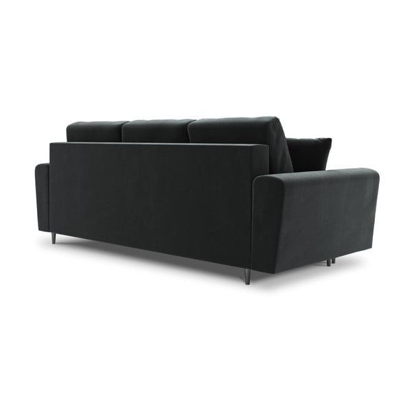 Tamsiai pilkos spalvos iš velveto sulankstoma/su sandėliavimo vieta sofa 235 cm Kyoto – Cosmopolitan Design-image-3