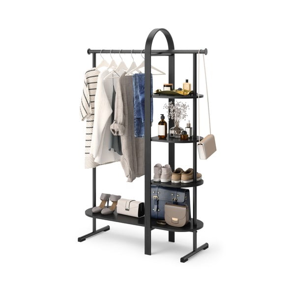 Iš eukalipto masyvo koridoriaus baldas juodos spalvos Bellwood – Umbra-image-3