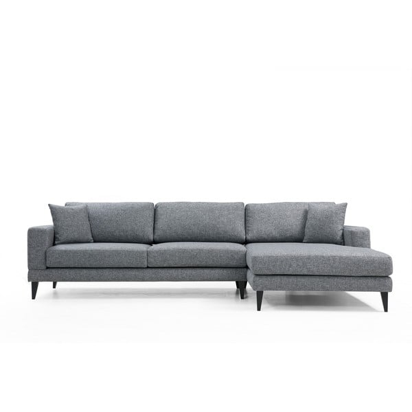 Sulankstoma kampinė sofa pilkos spalvos (su dešiniuoju kampu) Nordic – Balcab Home