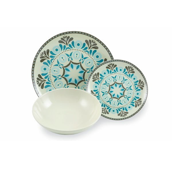 18 dalių porceliano ir akmens masės lėkščių rinkinys VDE Tivoli 1996 Cala Jondal Mar-image-3