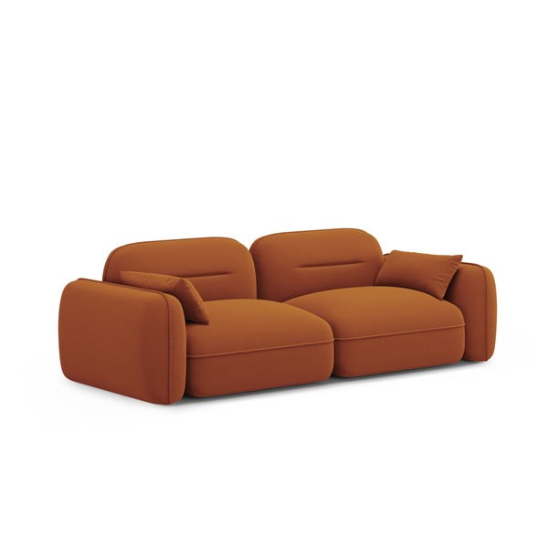 Iš velveto sofa oranžinės spalvos 230 cm Audrey – Interieurs 86-image-2