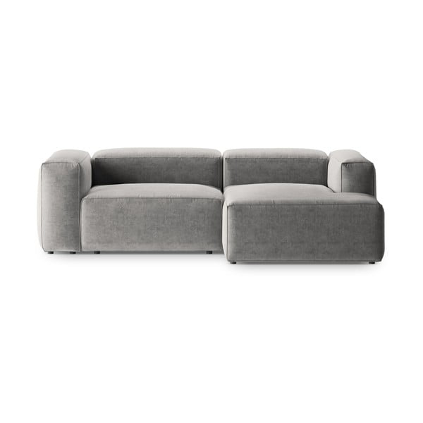 Šviesiai pilkos spalvos kampinė sofa (su dešiniuoju kampu/su gultu) Bergamo – Cosmopolitan Design
