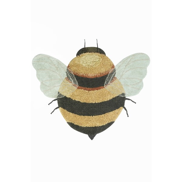 Skalbiamas/rankų darbo iš medvilnės vaikiškas kilimas geltonos spalvos 115x150 cm Bee – Lorena Canals