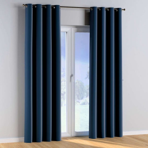 Mėlyna užuolaida 260x130 cm Posh Velvet - Yellow Tipi-image-1