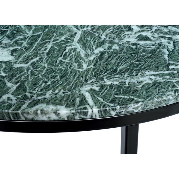 Tamsiai žalio marmuro kavos staliukas su juodu pagrindu "RGE Accent", ⌀ 85 cm-image-1