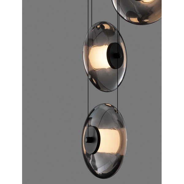 Matinės juodos spalvos iš stiklo kabantis šviestuvas LED su pritemdymo funkcija ø 40 cm Ballet – Nova Luce-image-2