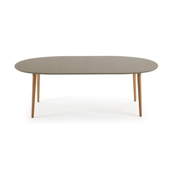 Pilkas ovalus išskleidžiamas valgomojo stalas Kave Home Oakland, 140 x 90 cm-image-4