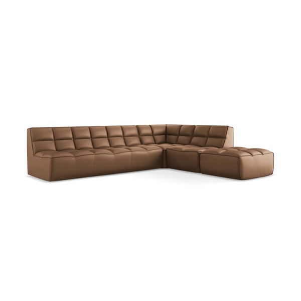 Iš dirbtinės odos modulinė kampinė sofa Kalai – Makamii-image-1
