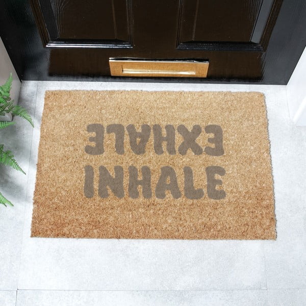 Iš kokoso pluošto grindų kilimėlis 40x60 cm Inhale Exhale – Artsy Doormats-image-2